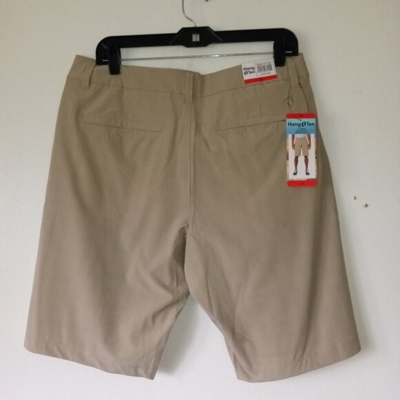NWT HANG TEN Walking/Board Shorts Men’s Size 34 Khaki Micro Plaid - Picture 3 of 8